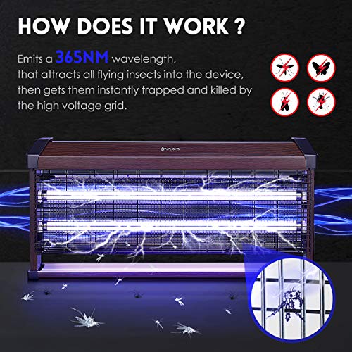 40W Electric Bug Zapper YUNLIGHTS Insect Killer with UV Light for Outdoor Indoor Insect Fly