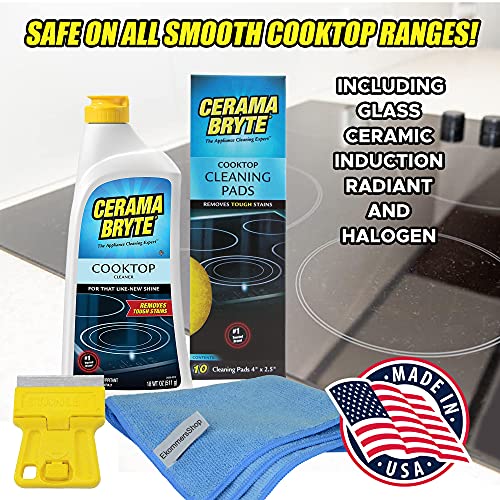 Cerama Bryte Cooktop Cleaning Supplies Bundle Includes18 Oz Glass