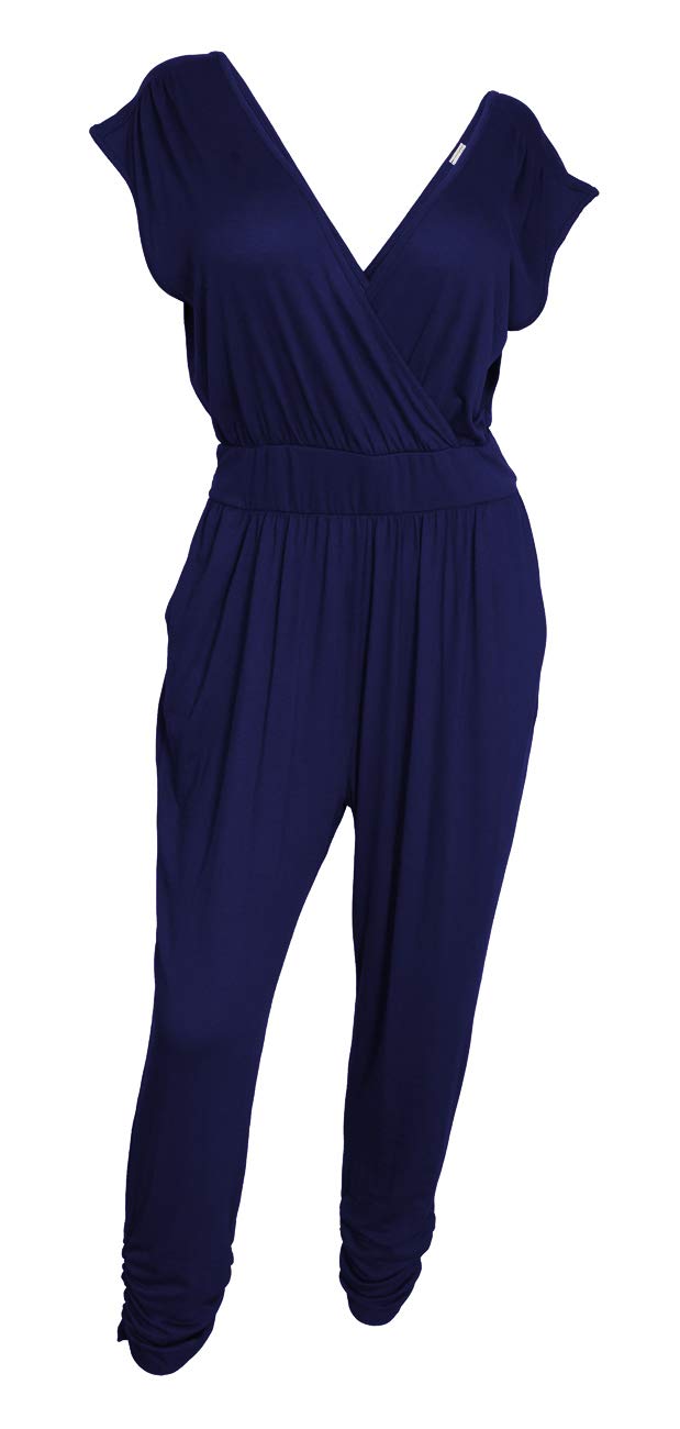 Plus Size Deep V-Neck Jumpsuit