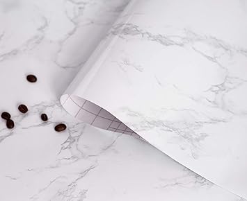 Amazon Com White Marble Contact Paper Thicken Waterproof Self