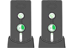 PANDAAR 2 Way Intercom [2025 Upgrade], Wireless Intercom System for Home, Caregiver Pager Intercom for Elderly, 500m Range Real-time Business Room to Room Communication Intercoms Wireless -2 Pack