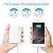 UNU 10000mAH 3.1A Portable Charger with Lightning Cable 8 Pin MicroUSB Cable for Smartphones - White