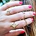 WEHOPS® High Fashion Metal Rings Set 5pcs Punk Rock Style Fashion Jewelry Accessories for Women/Girls Stack Rings Leaf V Rhinestone Joint Rings Knuckle Nail Ring Set W1 Gold