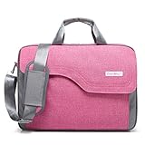 CoolBELL 15.6 Inch Nylon Laptop Bag Shoulder Bag With Strap Multicompartment Messenger Hand Bag Tablet Briefcase For iPad Pro/laptop/Macbook/Ultrabook/Men/Women/College,Pink