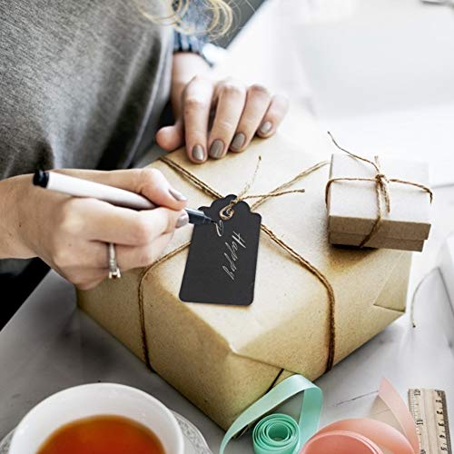 HAKACC Kraftpapier Anhänger, 200 STK. Geschenkanhänger Etiketten Kraftpapier Anhänger mit Schnur Wunschkarten für Hochzeit Weihnachten