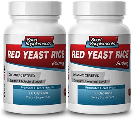 Sport Supplemets Red Yeast Rice Healthy Cholesterol Level, Heart Health. Organic (2 Bottles)