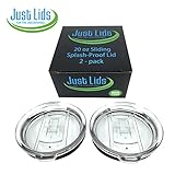 Spill Resistant Splash Proof Tritan Lid with Slider for 20 oz Stainless Steel Tumblers -REPLACEMENT LIDS Fits YETI Rambler RTIC Perfectly- 2 PACK (2, 20 oz)