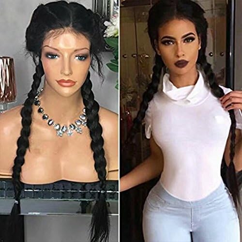 Rongduoyi 9A Brazilian Virgin Human Hair Lace Front Wig with Baby Hair 13x6 Deep Part Braid Glueless Full Lace Human Hair Wigs for Black Women Natural Hairline 130% Density (20inch full lace wig)