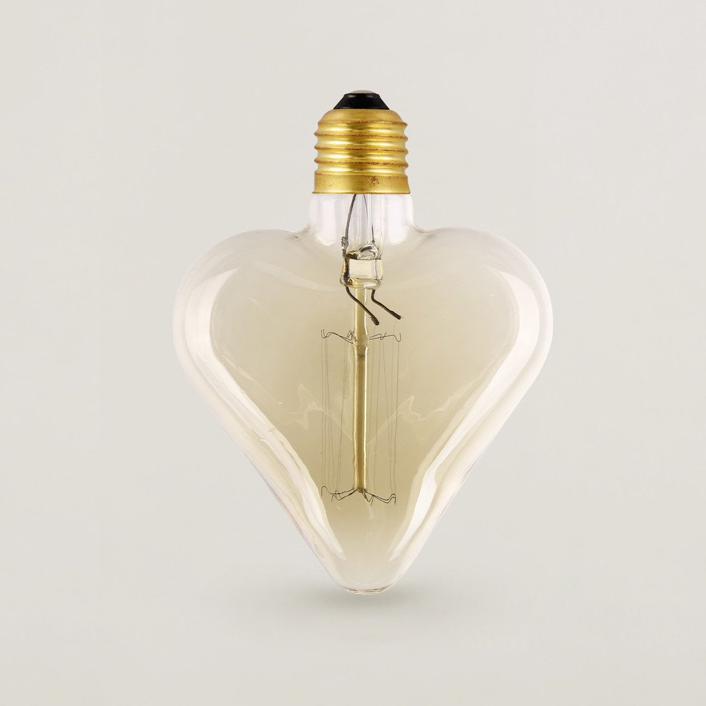 mirrea Heart Shape Vintage Edison Bulb - H125 - Squirrel Cage Filament - Dimmable