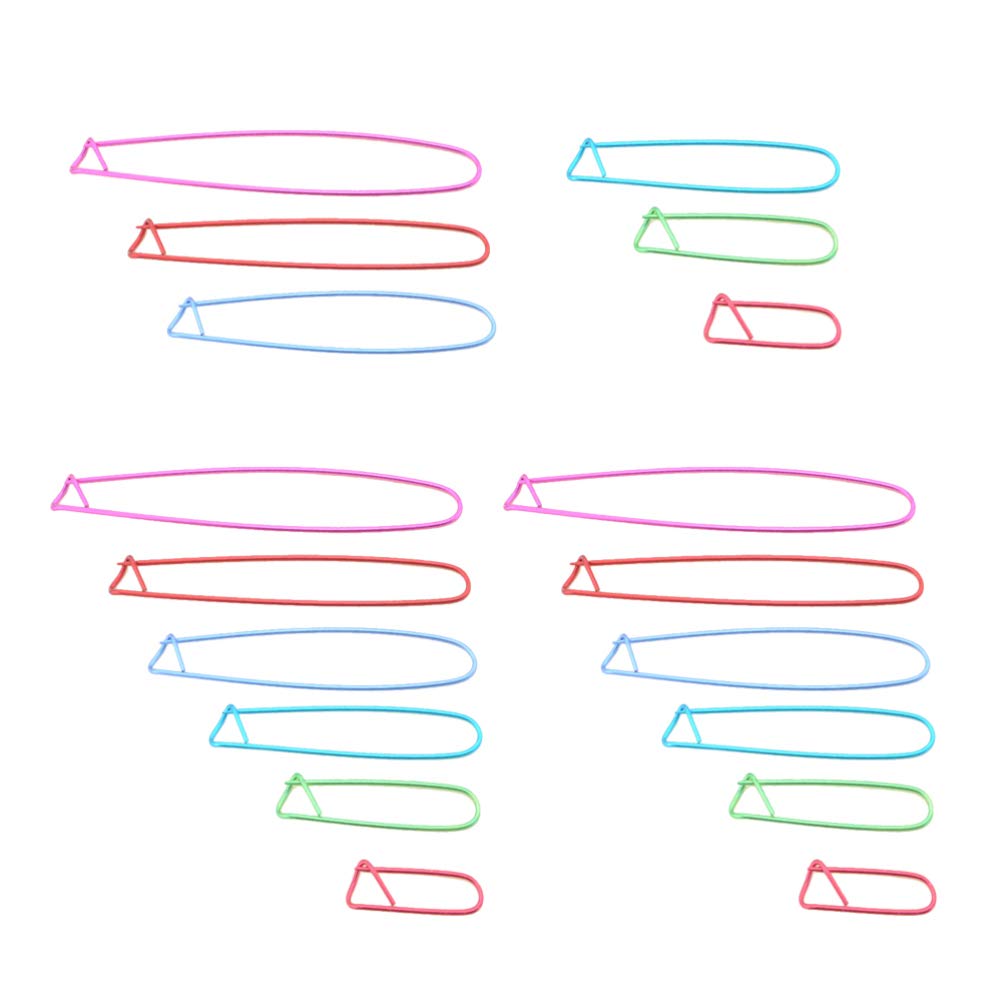 EXCEART 18pcs Stitch Aluminum Stitch Safety Pins for Knitting Notions Crochet (Random Color)