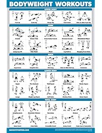 Póster de ejercicios de peso corporal QuickFit   Tabla de entrenamiento de peso corporal   rutina de calistenia   doble cara (laminado, 18.0 x 27.0 in)