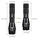 LED Tactical Flashlight, 900 Lumens XML T6 Portable Outdoor Water Resistant Handheld Torch with Adjustable Focus and 5 Light Modes, Rechargeable 18650 Lithium Ion Battery and Charger