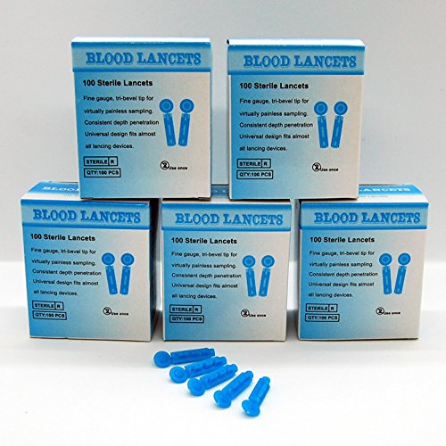 5 x 100 x 28G Manufacturer Confirmed Fully Compatible Lancets fit Most auto-Lancers Including EasyLife, On Call and Many More.. (500)