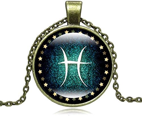 Yel and Elf Zodiac Constellation Horoscope Necklace Charm Symbol Sign Gold Disk Pendant