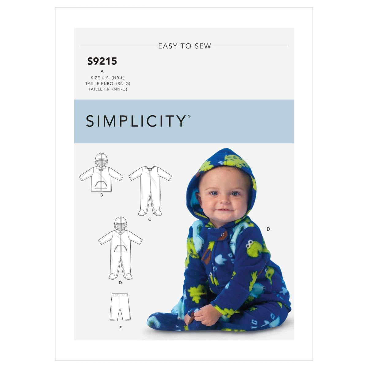 SIMPLICITY SS9215A Baby Sportswear A (NB-S-M-L), White