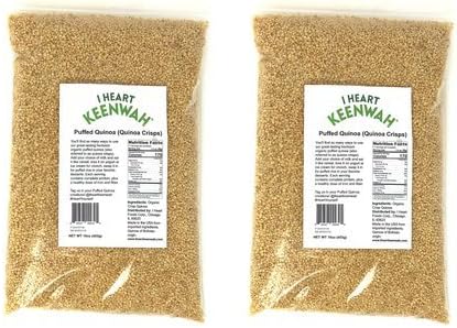 I Heart Keenwah Organic Puffed Quinoa Vegan, Gluten Free 2 lb Case