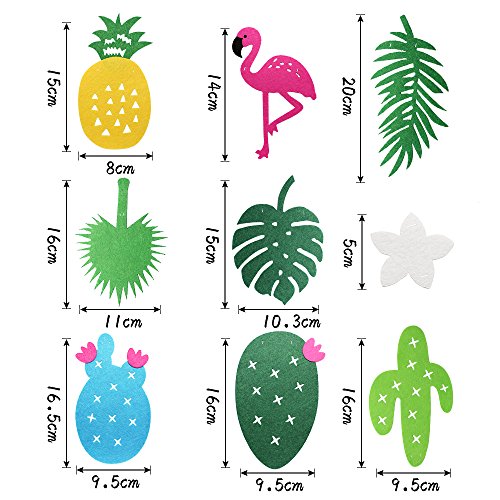 image for Hysagtek 3 Sets Hawaiian Tropical Party Garland, Flamingo Pineapple Tr