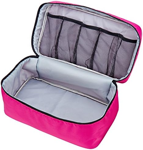 Packing Organizer Bra Underwear Storage Bag Travel Lingerie Pouch Toiletry Organizer (Rosy L)