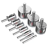 Diamond Drill Bits,Kusonkey [10-Pack] Hole Saw Core Bits Hollow Extractor Remover Set Tools for Granite/Ceramic/ Porcelain/Tiles/Glass/Marble