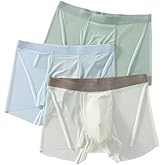 Men's Ice Silk Ultra-Thin Boxer Briefs Panties, Seamless Men Boxer Shorts U Bulge Underwear Breathable Underpants
