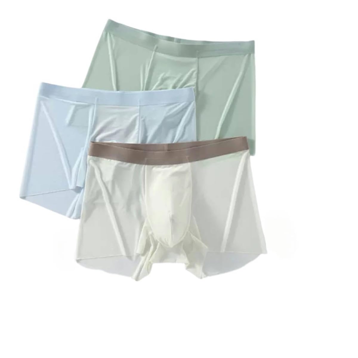 Photo 1 of ********2 pack*********Men's Ice Silk Ultra-Thin Boxer Briefs Panties, Seamless Men Boxer Shorts U Bulge Underwear Breathable Underpants 3XL (RUNS SMALL)