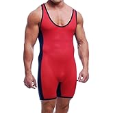 DLSMDOUS Men's Wrestling Singlets Sleeveless Athletic Supporters Wrestling Uniform Sports Bodysuit Jumpsuits for Fun