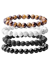 WRCXSTONE hermoso brazalete de 8 mm con piedras semipreciosas con cristal sanador unisex