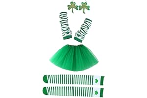 PACKOVE Patrick's Day Costume St. Patrick's Day Costume Kit 1 Set Ireland Theme Costumes Earrings Skirt Gloves Socks for Part