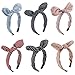 Carede Wired bow Headband With Polka Dot Style and Stripe Pattern Bowknot Plastic Headband for Women and Girls