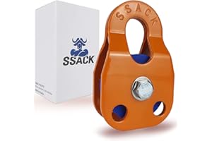 SSACK Snatch Block for Winches Synthetic Rope Snatch Pulley Block Max Load 29,000 lbs (Orange)