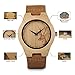 BOBO BIRD F29 Women's Casual Wooden Watch Handmade Elk Deer Head Wrist Watch with Soft Brown Leather Strap Great Gifts for Women