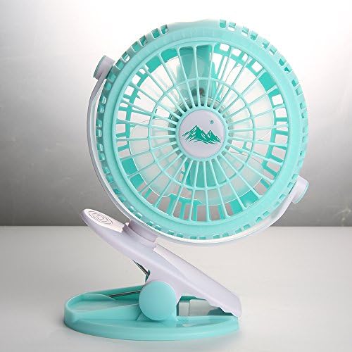 Superbsail Small Fan with Clip, Clip Desk Personal Fan, Mini Portable Electric Cooling Fan (Green)