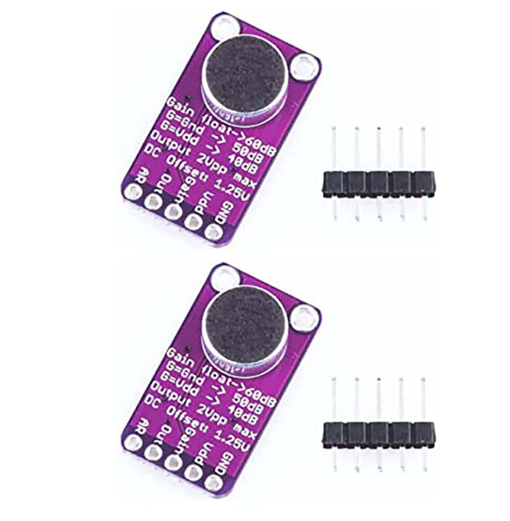 Fasizi 2pcs MAX9814 Electret MIC Microphone Amplifier Module Auto Gain Control for Arduino