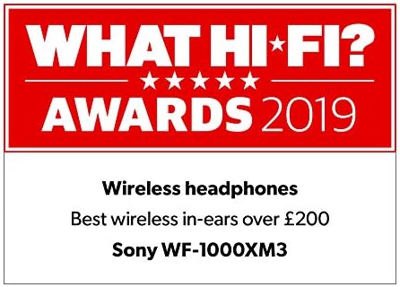 Sony WF-1000XM3 Écouteurs sans fil Bluetooth à Réduction de Bruit True Wireless avec boitier de rechargement compatibles iOS et Android, Noir, avec Amazon Alexa Intégrée