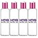 MoYo Natural Labs 3.4 oz Shimmering Pink Disc Cap Empty Travel bottle Squeezable BPA Free Plastic Squeezable Toiletry/Cosmetic Bottle (Pack of 4)