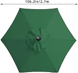 TWSOUL Replacement Parasol Fabric Cover 2.7 m 6 Ribs Green UV Waterproof view 4