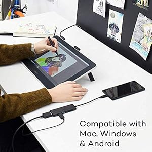 Wacom One Creative Tavoletta Display con Software Inclusi, Display 13.3" Full Hd 1920 x 1080, Penna Precisa - Per l'Home Office e l'E-Learning, CompatibilitÃ  Windows, Android, Mac - immagine 5