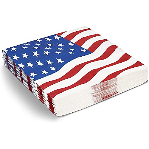 American Flag Napkins and Oval Plates for Election Day (Serves 50, 100