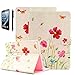 iPad Air 2 Case, iPad Air 2 Cover, Itrendz [Cute Smart Case] PU Leather Flip Case [Magnetic Closure] Stand Smart Cover [Auto Sleep Wake] For Apple iPad Air 2, Summer Flower Butterfly