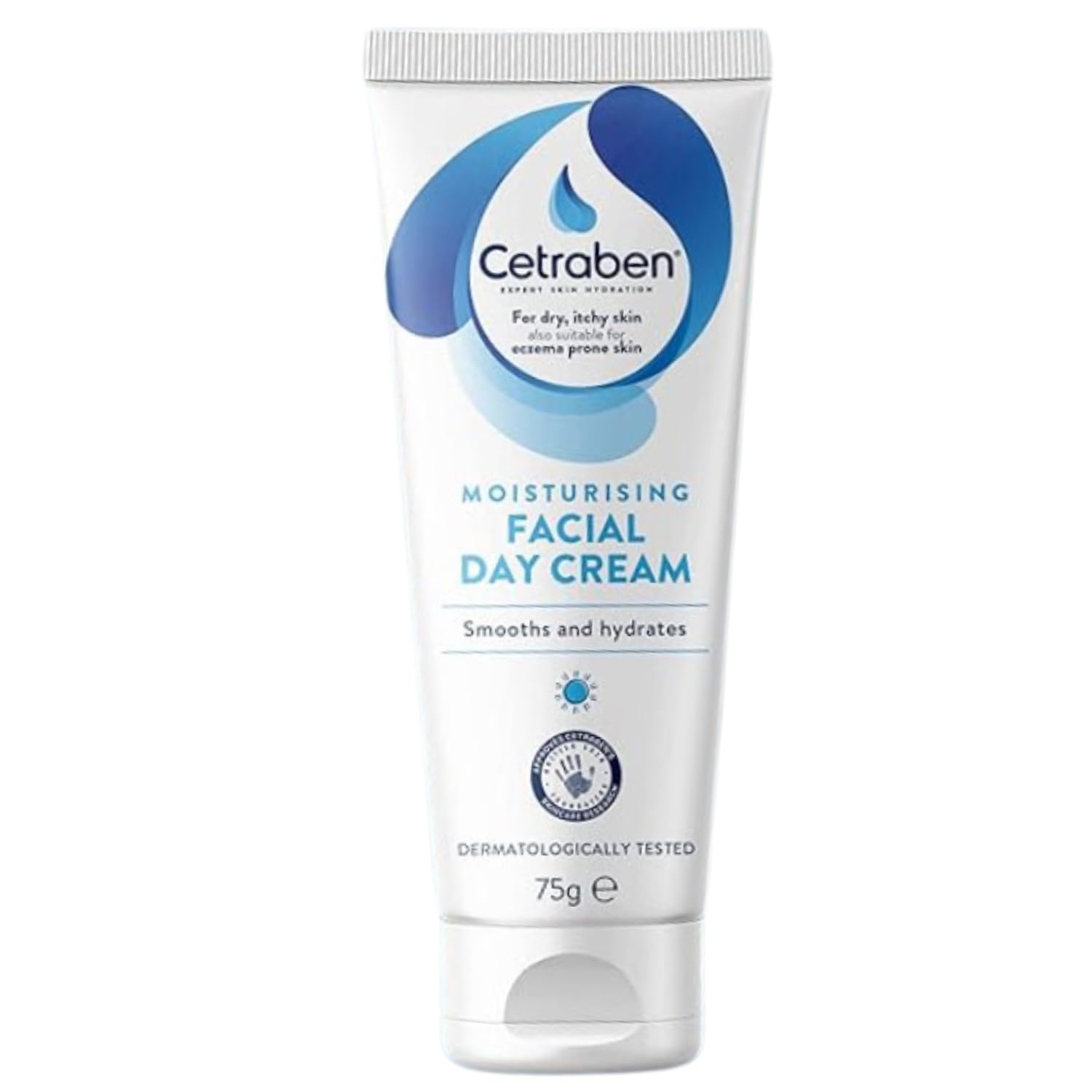Cetraben Moisturising Facial Day Cream, For Dry, Sensitive & Eczema-Prone Skin, Soothes & Hydrates, Lightweight Formula, Suitable for Everyday Use, Dermatologically Tested, Face Cream, 1 x 75g