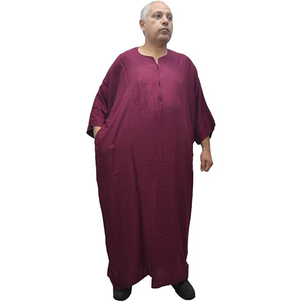 Men's Moroccan Djellaba - Linen & Cotton Robe, Black, Embroidered, Comfortable & Breathable (Size XXL)