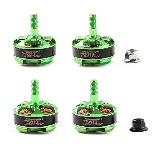 GARTT 4pcs Z 2204S 2300KV Brushless Motor CW/CCW Green for FPV 210 250 300 Drones QAV Quadcopter