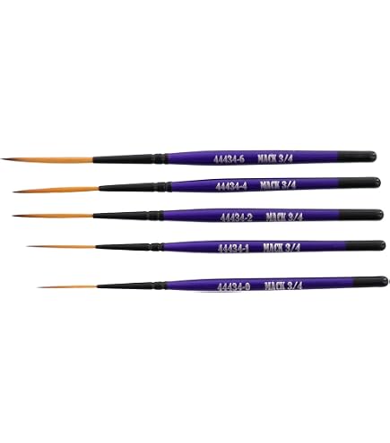 Pinceau Andrew Mack Wizard Black Widow - Série Striper Scroll - Taille 00 - Pour Peinture Précise