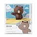 LINE FRIENDS Magnetic Clip Holder - Brown Character on Boat Design Magnet Desk Organizer and Paperclip Holder, Brown