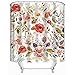 Uphome Fabric Floral Shower Curtain for Bathroom Colorful Spring Flower Cloth Shower Curtain Set with Hooks Chic Rose Bathroom Accessories Decor and Heavy Duty,72x72