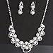 joylive Bridal Pearl Glitter Rhinestones Necklace Earrings In 1 Set For Ladies