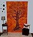 Your Spirit Space TM Orange Tree of Life Tapestry- Good Luck. Quality For Home or Dorms Psychedelic Hippie Contemporary Canvas Wall Hanging Art The Ultimate Bohemian Tapestry Decor