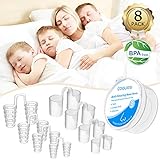 COOLKESI Anti Snoring Devices, Silicone Snore Stopper to Ease Breathing, Set of 8 Nose Vents as Snoring Solution, Comfortable & Effective Stop Snoring Sleep Aid Mute Nasal Dilators for Adult & Kids