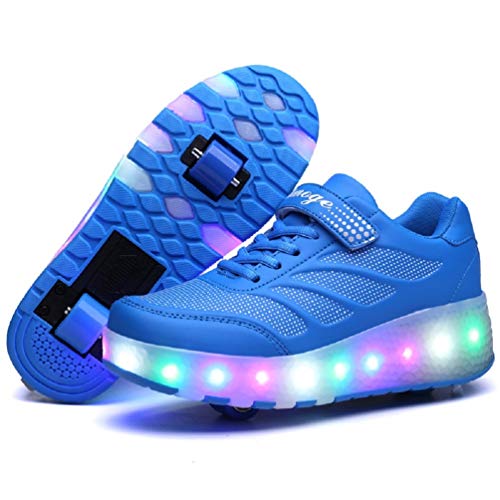 Nsasy Roller Shoes Girls Roller Skate Shoes Boys Kids LED Light up Wheel Shoes Roller Sneakers Shoes with Wheels