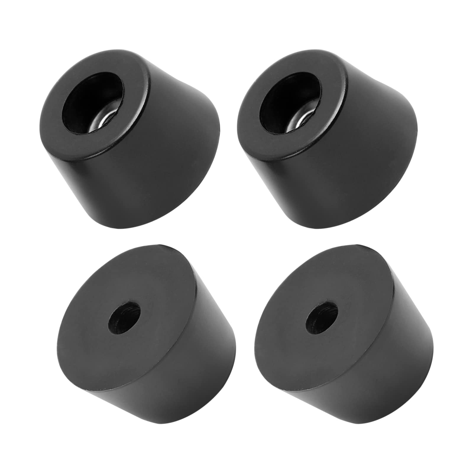 METALLIXITY Rubber Bumper Feet (24x15mm/0.94"x0.59") 4Pcs, Round Leg Pads Floor Protectors with Metal Washer - for Home Tables Chairs Cutting Board, Black